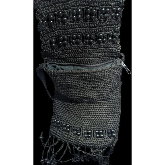 Chateau Boho Crochet And Beaded Crossbody Bag With Fringe - Picture 4 of 12